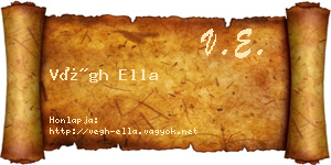 Végh Ella névjegykártya